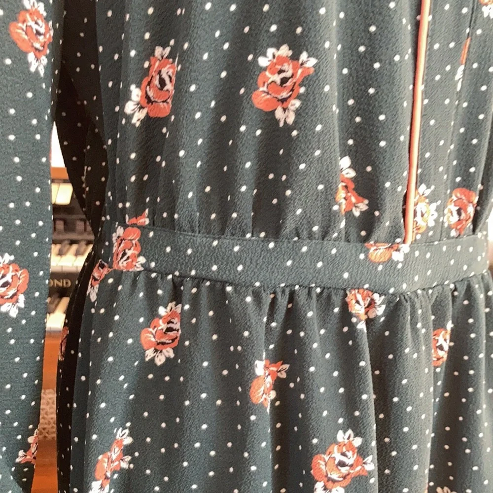 As U Wish Green Floral Mini Dress, Size M - Picture 3 of 11